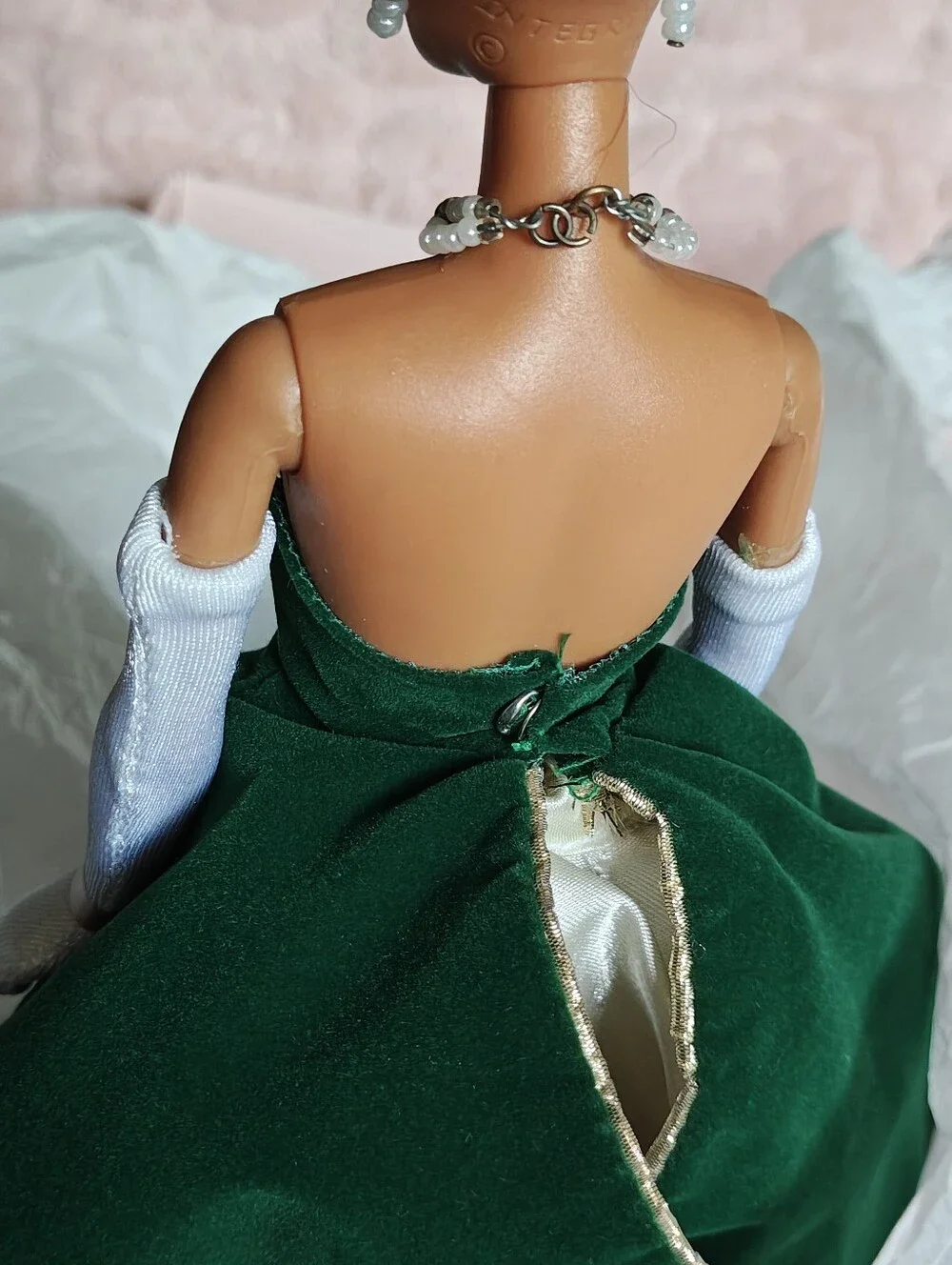 Velvet 'N' Bows Charice Doll By MiKelman #10699 Red Hair,  Green & Ivory Gown